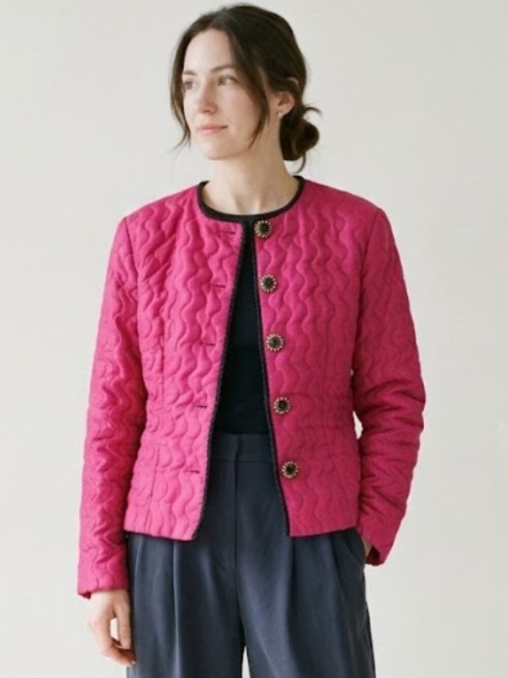 Vintage Gay Boyer Jacket Magenta Quilted Evening Retro Classic 10